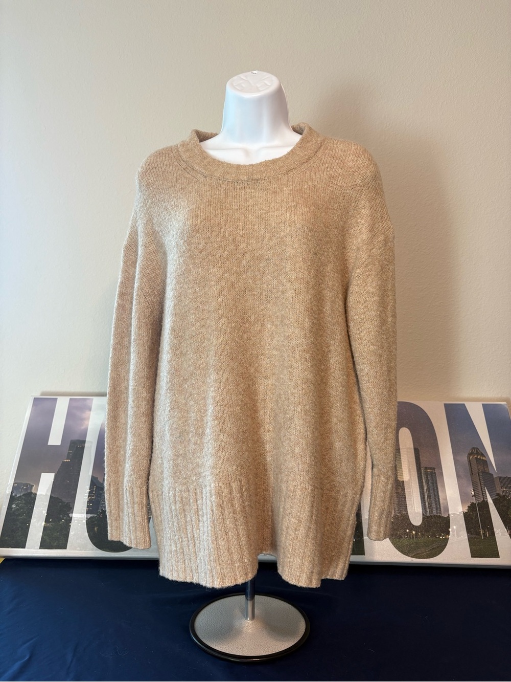 Philosophy Neutral Tan Crewneck Sweater